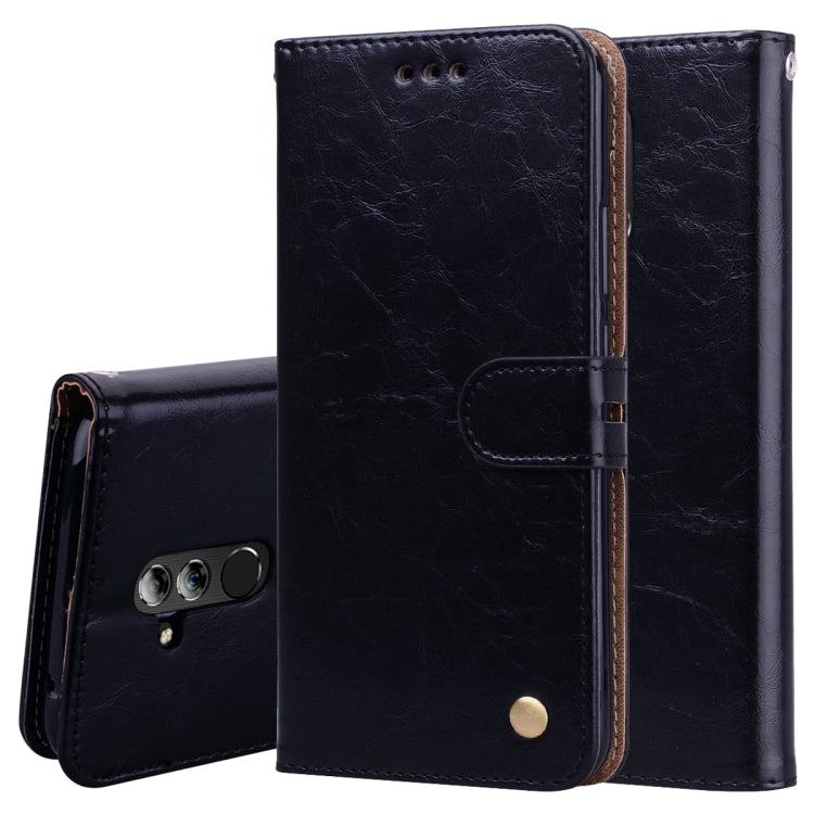 Lite Wallet Case Leather Flip Cover Oil Wax Texture with Card Slots Stand Business Style Phone Case Protective Holder