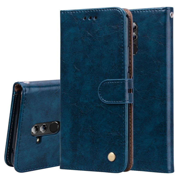 Lite Wallet Case Leather Flip Cover Oil Wax Texture with Card Slots Stand Business Style Phone Case Protective Holder