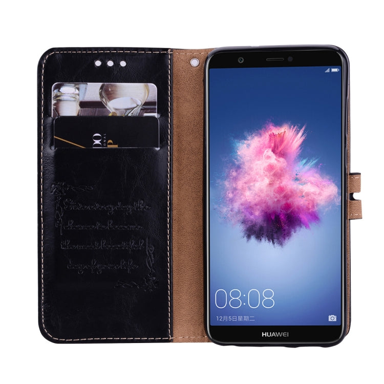 Business Style Oil Wax Texture Horizontal Flip Leather Case for Huawei P Smart / Enjoy 7S, with Holder & Card Slots & Wallet, For Huawei P Smart / Enjoy 7S, For Huawei Enjoy 7S