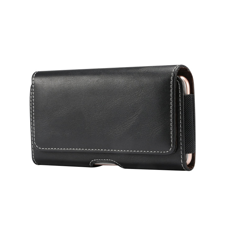 Men Lambskin Waist Phone Bag Leather Belt Pouch Universal Mobile Case for 6.9 Inch Smartphones Multi-Functional Holster with Card Slot