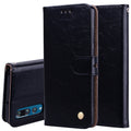 Business Style Oil Wax Texture Horizontal Flip Leather Case for Huawei P30, with Holder & Card Slots & Wallet, For Huawei P30