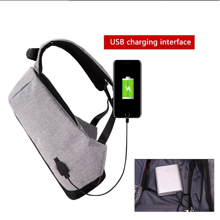 Multi-Function Large Capacity Travel Anti-theft Security Casual Backpack Laptop Computer Bag with External USB Charging Interface for Men / Women, Size: 42 x 29 x 14 cm, Black, Grey, Blue, Purple