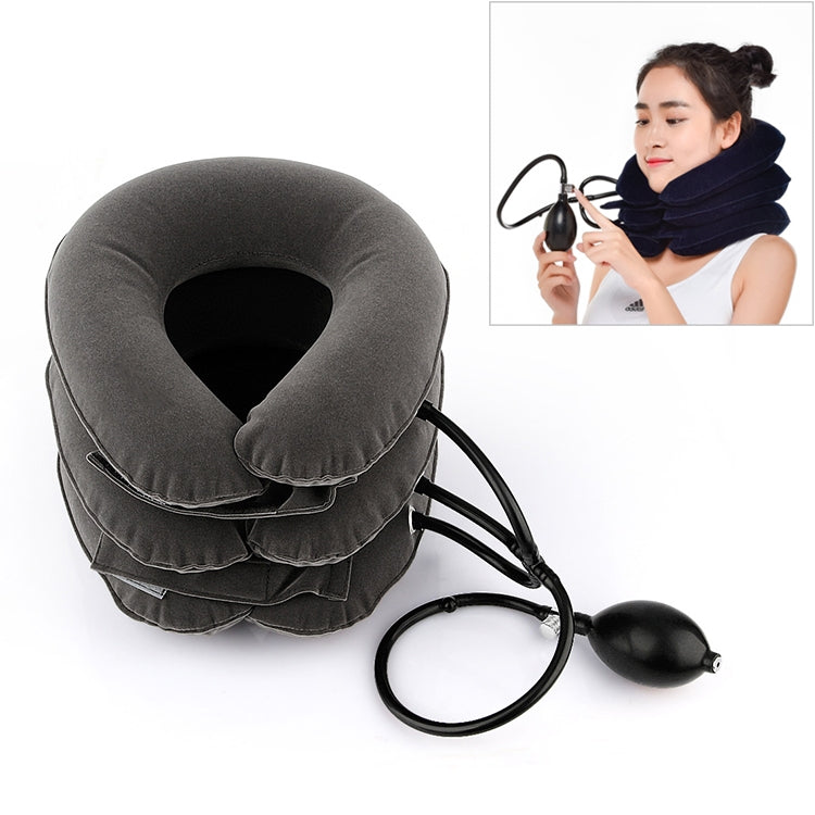 Household Full Cashmere Cervical Traction Instrument Neck Protection Inflatable Cervical Spine Massage Instrument, Full Cashmere (Black), Full Cashmere (Coffee), Full Cashmere (Grey), Full Cashmere (Blue), Full Cashmere (Purple), Full Cashmere (Rose Red)