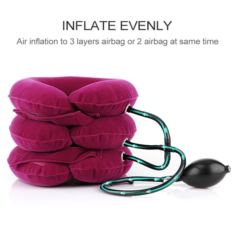 Household Full Cashmere Cervical Traction Instrument Neck Protection Inflatable Cervical Spine Massage Instrument, Full Cashmere (Black), Full Cashmere (Coffee), Full Cashmere (Grey), Full Cashmere (Blue), Full Cashmere (Purple), Full Cashmere (Rose Red)