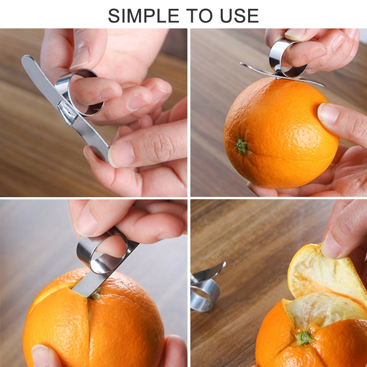 5 PCS Stainless Steel Finger Open Orange Peeler Parer Tool, 5 PCS Stainless Steel