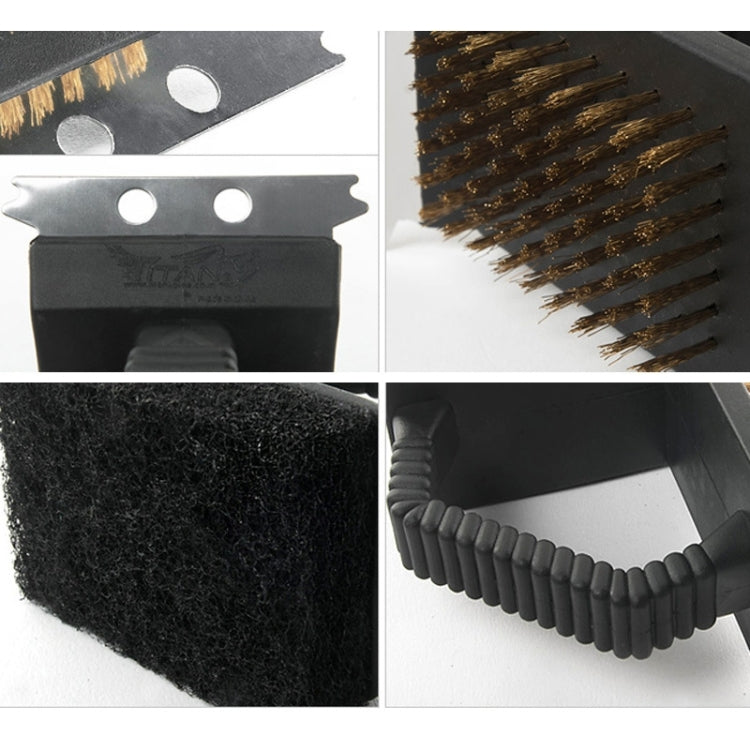 Outdoor Barbecue Cleaning Brush Camping Picnic BBQ Copper Wire Grill Three In One Right Angle Copper Wire Triangular Brush, BBQ Copper Brush