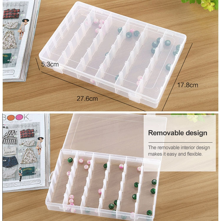Plastic Organizer Container Storage Box Removable Grid Compartment for Jewelry Earring Fishing Hook Small Accessories, Size: Large, 36 Slots