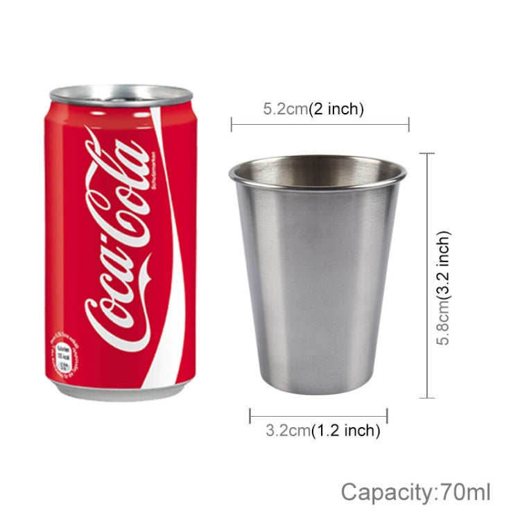70ml Single Wall Electropolished Stainless Steel Brief Wine Cup(Silver), 70ml