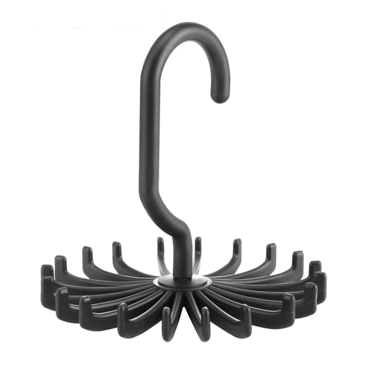 20 Claws 360 Degree Rotatable Tie Rack Belt Scarf Hanger Holder, Size: S, 20 Claws Black