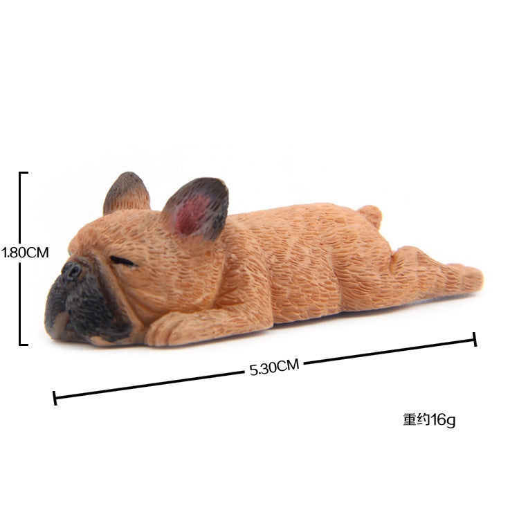 Hausdekoration, niedliche, schlafende Französische Bulldogge, 3D-Kühlschrankaufkleber, nicht magnetisch