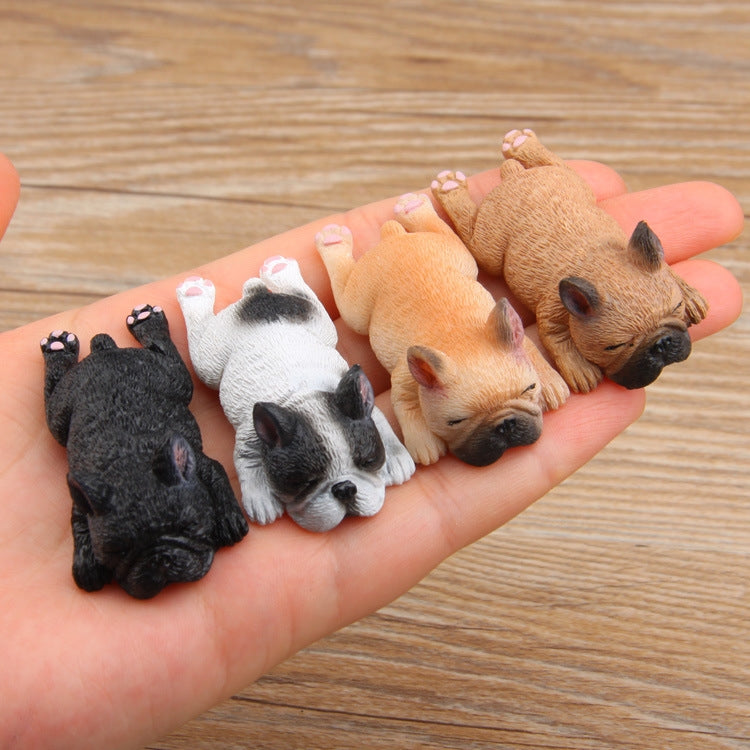 Hausdekoration, niedliche, schlafende Französische Bulldogge, 3D-Kühlschrankaufkleber, nicht magnetisch