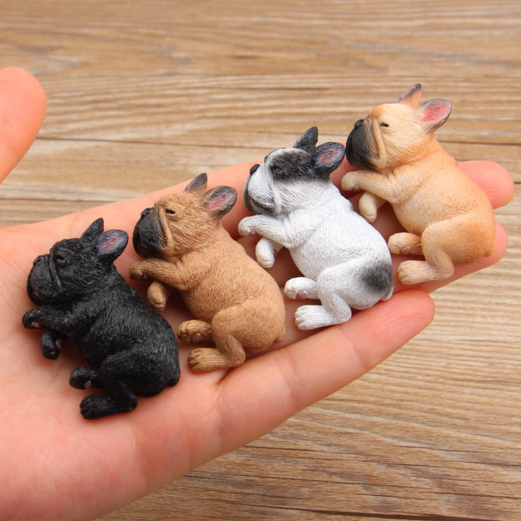 Hausdekoration, niedliche, schlafende Französische Bulldogge, 3D-Kühlschrankaufkleber, nicht magnetisch