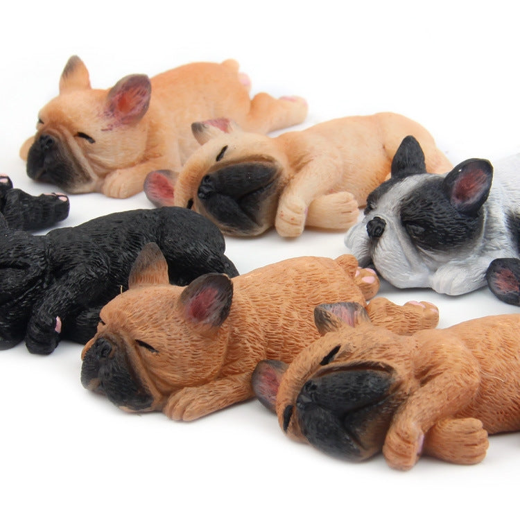 Hausdekoration, niedliche, schlafende Französische Bulldogge, 3D-Kühlschrankaufkleber, nicht magnetisch
