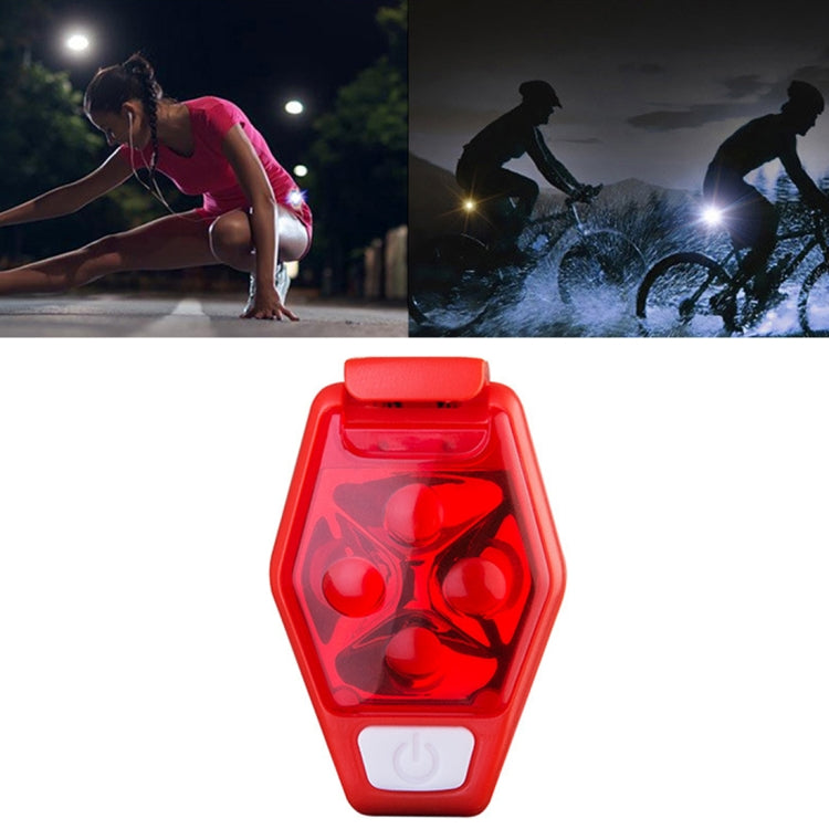 Multifunctional Outdoor Bicycling Running Warning Light Bicycle Taillight LED Back Clip Light, LED Back Clip Light(Red)