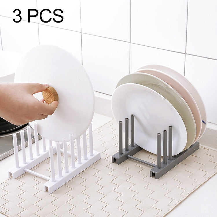 3 PCS Multi-function Kitchen Removable Plastic House Dish Rack Shelves, Random Color Delivery, Dish Rack Shelves
