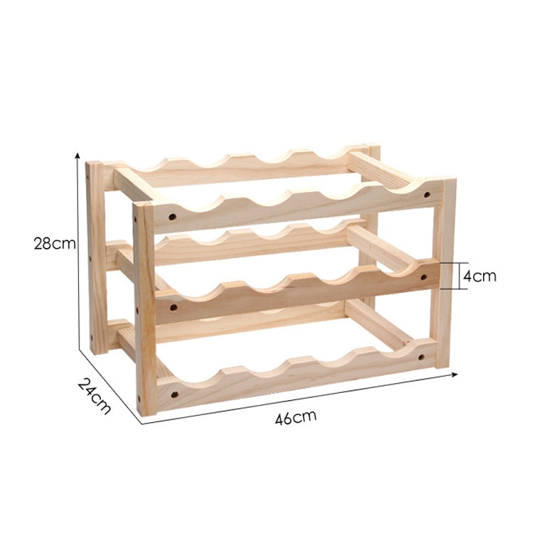 Solid Wood Folding 12-bottle Wine Display Rack Multi-layer Wine Rack, Size: 46x24x28cm, Multi-layer Wine Rack