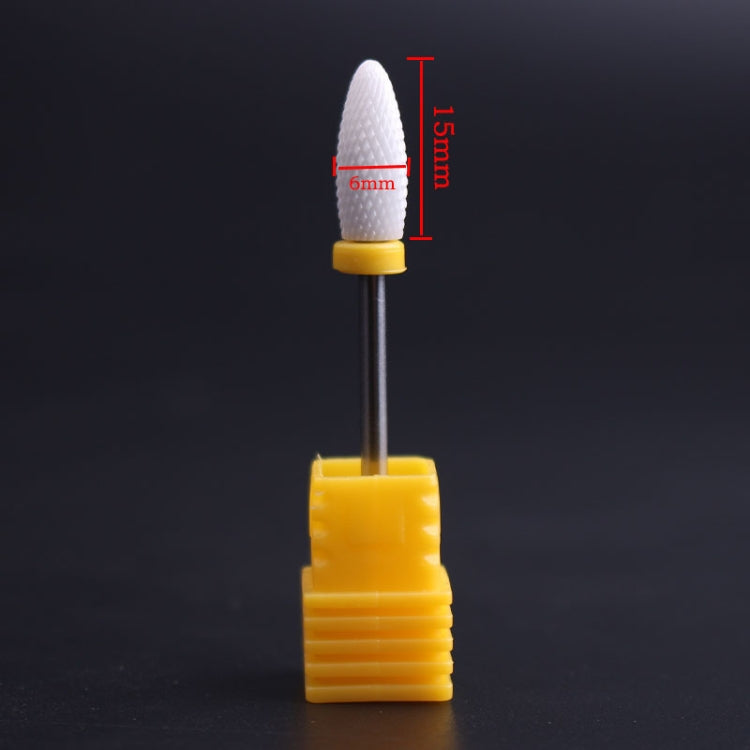 Nail Ceramic Cylindrical Corn Shape Electric Power Grinding Head, Size: 49*6mm, Size: 49*6mm