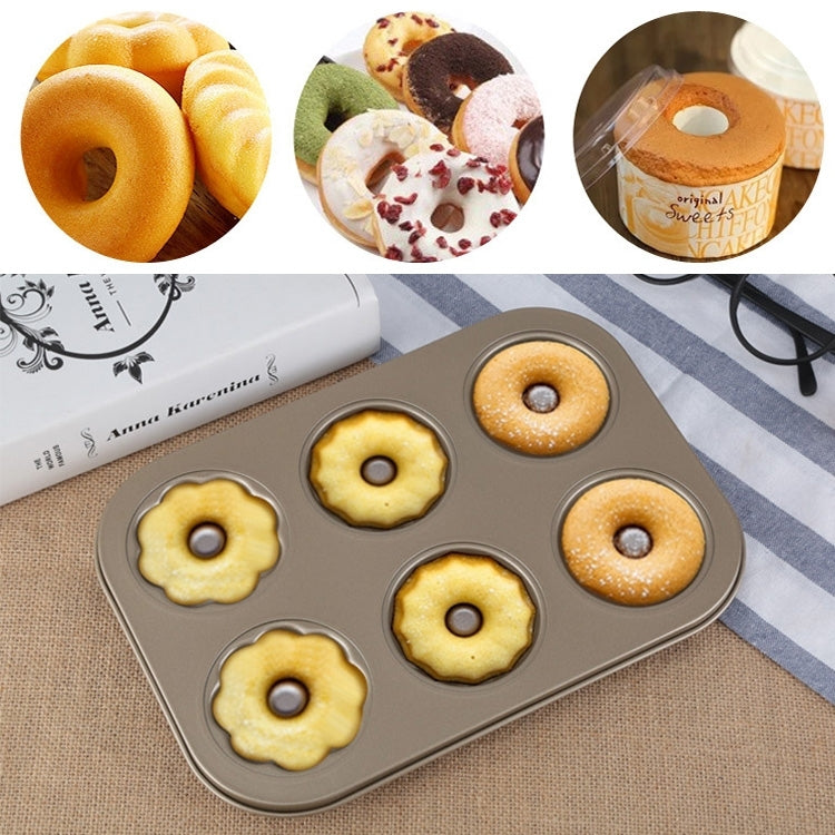 3 Flowers Type Donuts Cookie Mold Gold 6 Cups Cake Mold Baking Mold Cake Tools Bakeware Kitchen Accessories, 3 Flowers Type