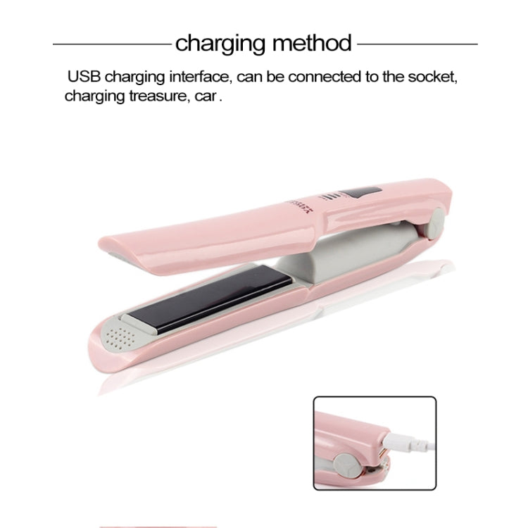 Wireless Mini USB Rechargeable Hair Straightener Hair Curler Double Purpose Hair Splint