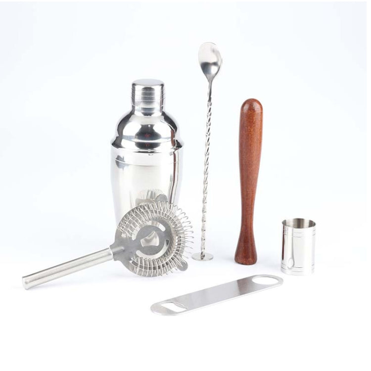 7 in 1 Stainless Steel Wine Cocktail Shaker Tools Set with Cloth Bag, Capacity: 550ml, 550ml