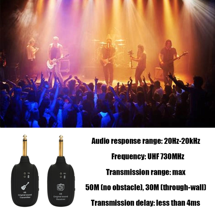 Guitar Wireless Transmitter Receiver A8 Electric Guitar Wireless Connection System Pickups, Guitar Wireless Transmitter