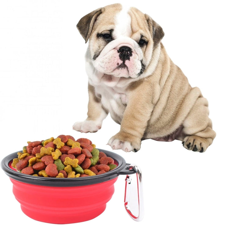 Portable Pet Folding Feeding Bowl Silicone Water Dish Feeder Puppy Travel Bowl, Random Color Delivery, Bowl Diameter: 13cm