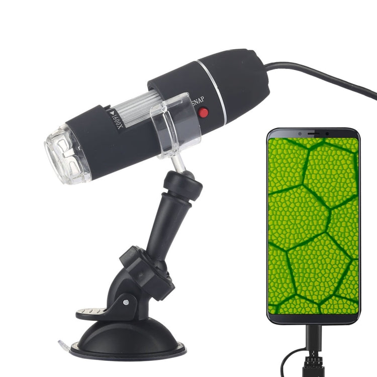 1600X Lupe HD 0,3 MP Bildsensor 2-in-1 USB Digitalmikroskop mit 8 LEDs & professionellem Standfuß, 1600X