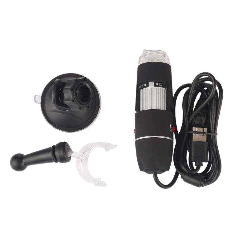1600X Lupe HD 0,3 MP Bildsensor 2-in-1 USB Digitalmikroskop mit 8 LEDs & professionellem Standfuß, 1600X