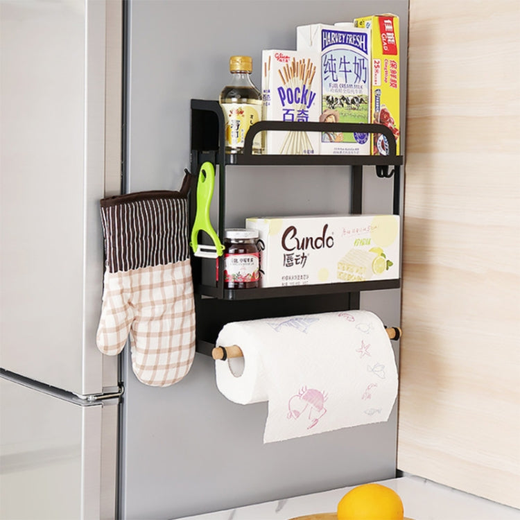 Kitchen Double Layers Magnetic Refrigerator Rack Storage Holder, Double Layers