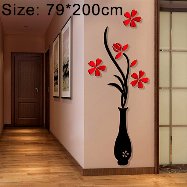 Kreative 3D-Acryl-Wandaufkleber in Vasenoptik, TV-Hintergrundwand, Flur, Wohndekoration, Größe: 79x200x4cm, Größe: 79x200cm