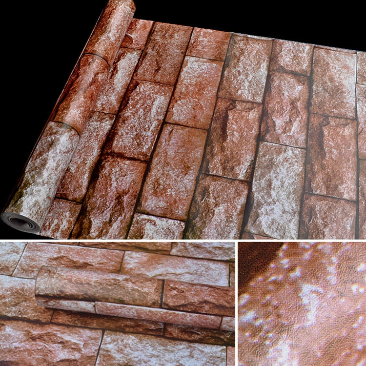 Qi Yunshi Creative 3D Stone Brick Decoration Wallpaper Stickers Bedroom Living Room Wall Waterproof Wallpaper Roll, Size: 45 x 1000cm, Qi Yunshi
