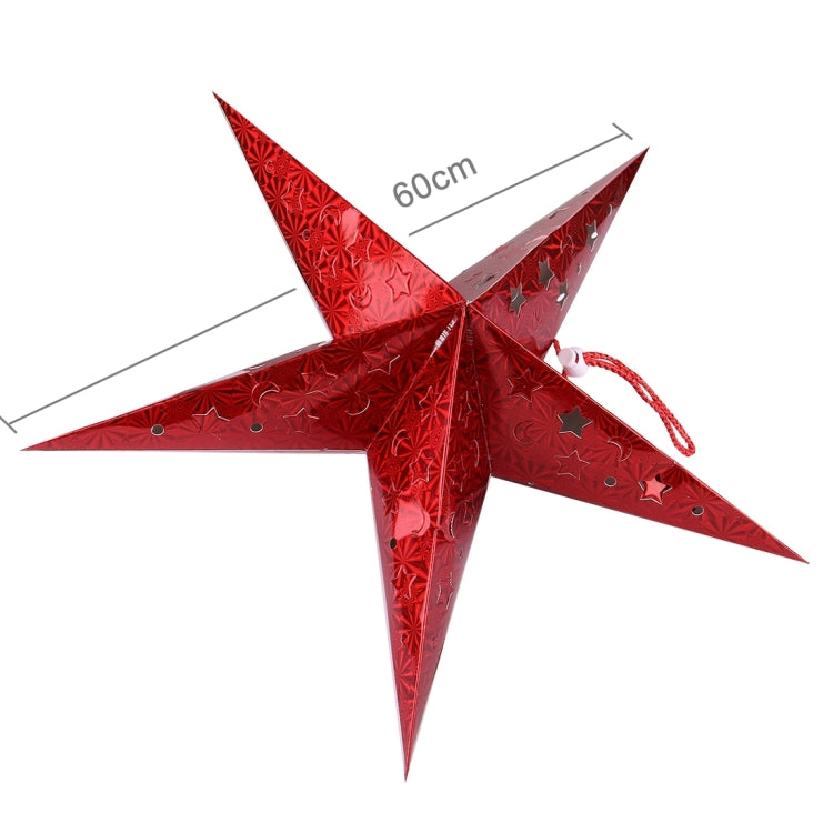 30cm Diagonal (Full Extended) Christmas Decoration 3D Holographic Paper Pentagram, Random Color Delivery, 60cm