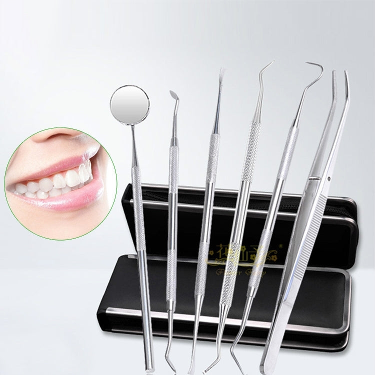 Dental Care Kit Stainless Steel Teeth Cleaning Tools Set Oral Hygiene Kit, 6 in 1