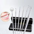 Dental Care Kit Stainless Steel Teeth Cleaning Tools Set Oral Hygiene Kit, 6 in 1
