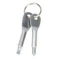 Outdoor Portable 2 in 1 Slotted + Cross Screwdriver Set Tool with Keyring, 2 in 1 (Silver)