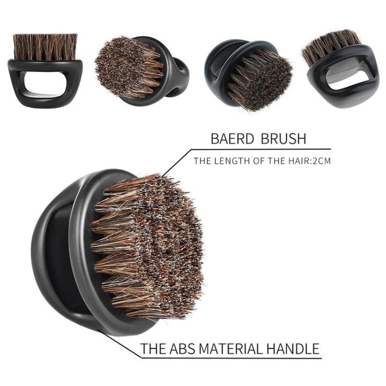 Men Ring Design Portable Boar Brush Black ABS Haircut Cleaning Shaving Brush