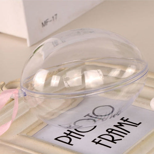 6 PCS Transparent Plastic Hollow Ellipsoid Easter Christmas Wedding Decorations
