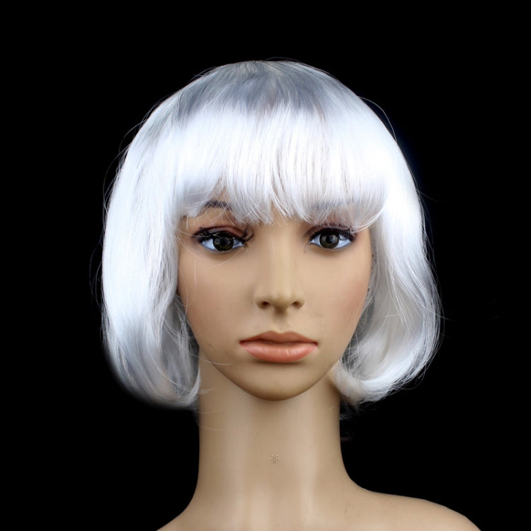 Party Cosplay Headwear Straight Short PET Wigs for Female(Lavender)