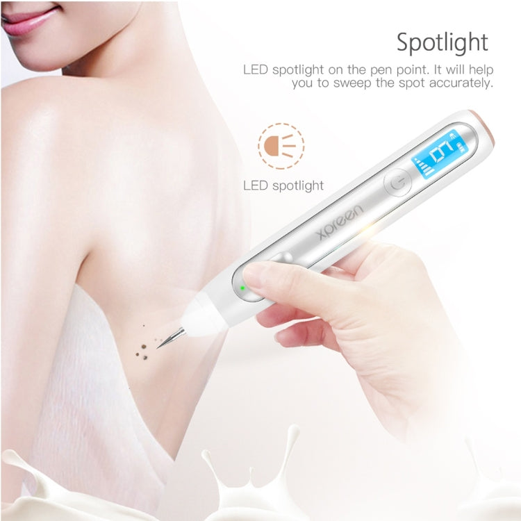 XPREEN XPRE051 Professional Wireless Rechargeable Mole Freckle Dark Spots Tattoo Wart Removal Pen Skin Tag Spot Eraser Pro Beauty Sweep Spot Pen Kit With LED Screen & Spotlight(White)