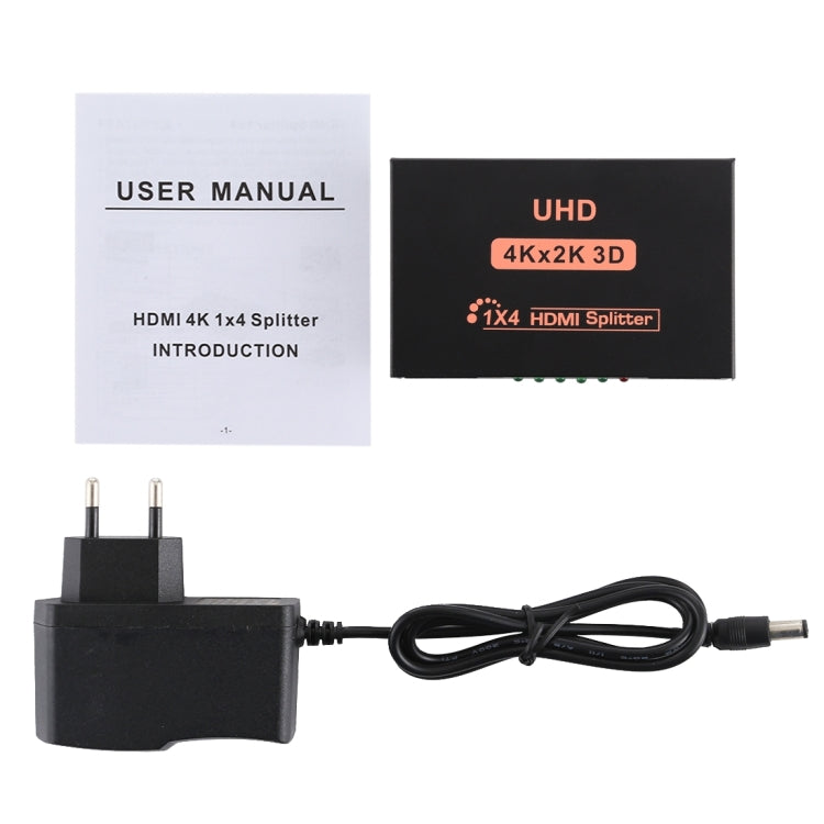 CY10 UHD 4K x 2K 3D 1 x 4 HDMI Splitter (EU Plug)