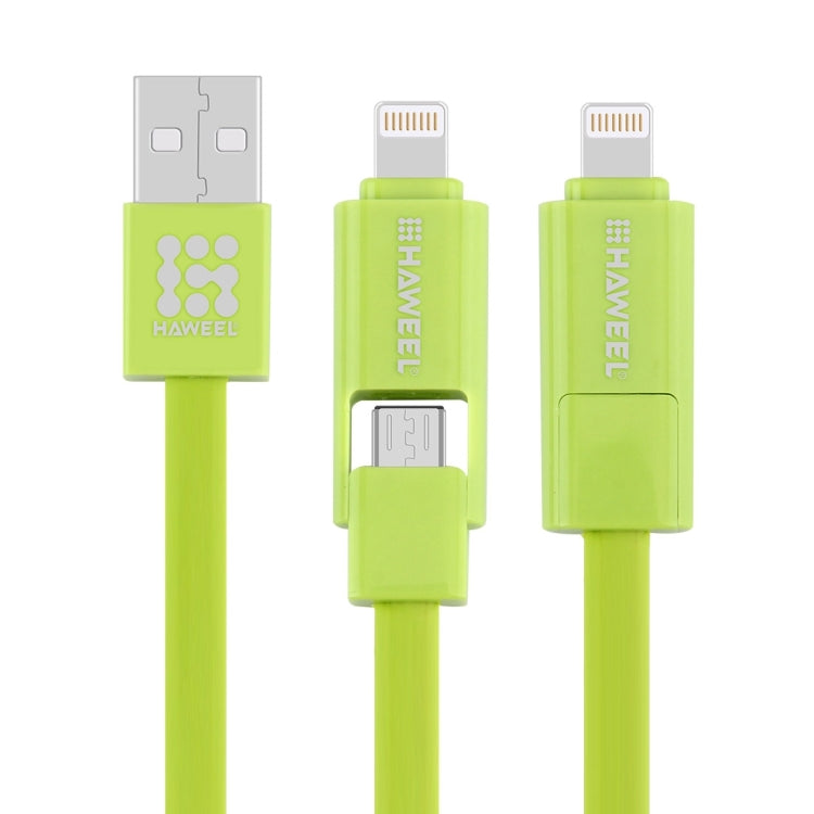 HAWEEL 1m 2-in-1 Micro-USB- und 8-Pin-auf-USB-Daten-Synchronisations-Ladekabel, 2-in-1-Kabel mit zwei Anschlüssen