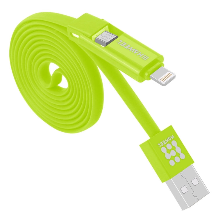 HAWEEL 1m 2-in-1 Micro-USB- und 8-Pin-auf-USB-Daten-Synchronisations-Ladekabel, 2-in-1-Kabel mit zwei Anschlüssen