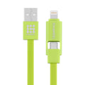 HAWEEL 1m 2-in-1 Micro-USB- und 8-Pin-auf-USB-Daten-Synchronisations-Ladekabel, 2-in-1-Kabel mit zwei Anschlüssen