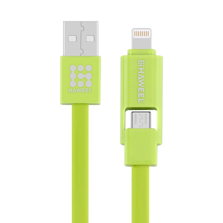 HAWEEL 1m 2-in-1 Micro-USB- und 8-Pin-auf-USB-Daten-Synchronisations-Ladekabel, 2-in-1-Kabel mit zwei Anschlüssen