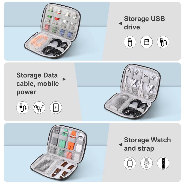HAWEEL Uhrenarmband-Organizer-Box, Aufbewahrungstasche für Kopfhörer / USB-Sticks / Digitalkabel, Uhrenarmband-Organizer, Größe: S