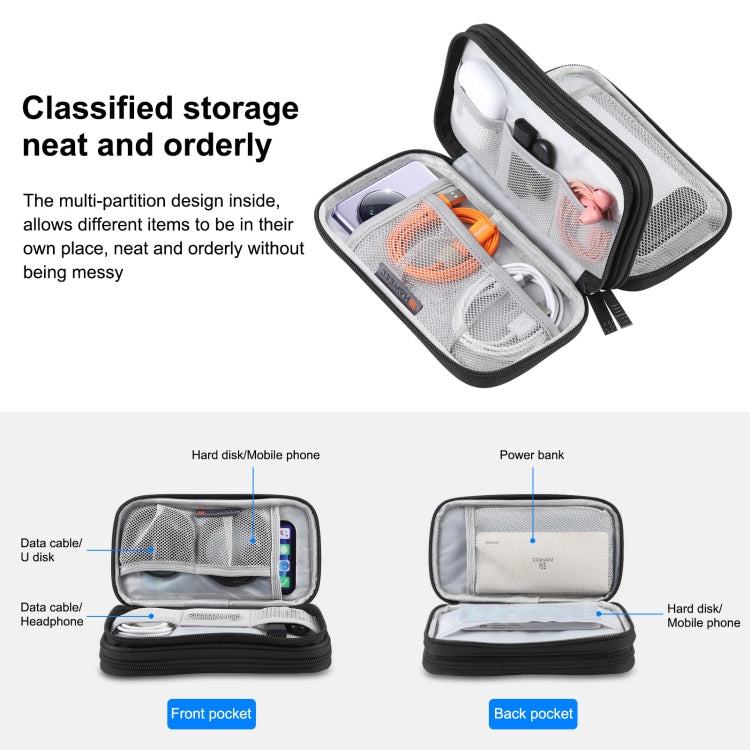 HAWEEL Double Layer Electronic Organizer Bag for Cables Charger & Accessories