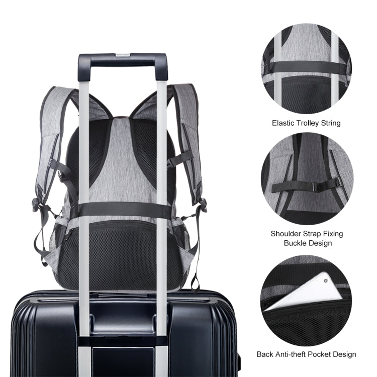 HAWEEL Outdoor Portable Canvas Dual Shoulders Laptop Backpack(Grey)