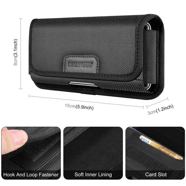 HAWEEL 4.7” Phone Belt Clip Pouch Nylon Holster Case with Card Slot