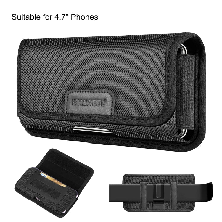 HAWEEL 4.7” Phone Belt Clip Pouch Nylon Holster Case with Card Slot
