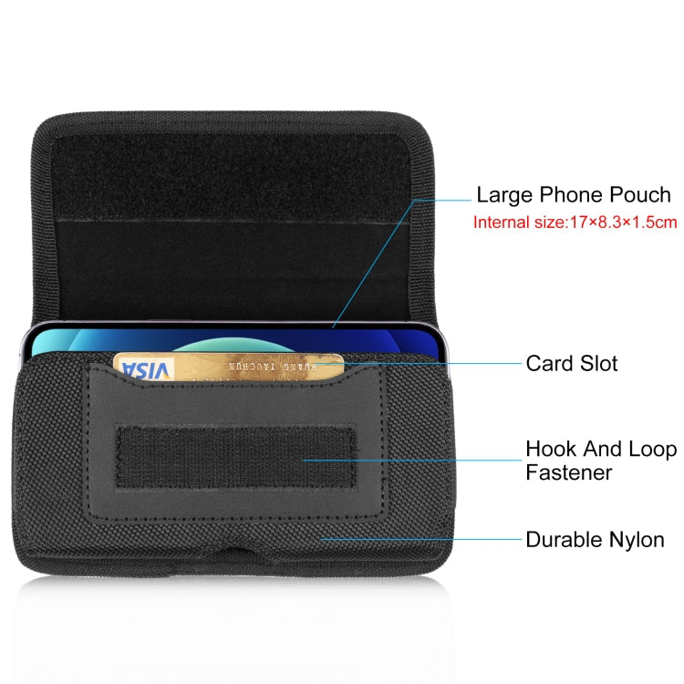 HAWEEL 6.1–6.8” Phone Belt Clip Pouch Nylon Holster Case with Card Slot
